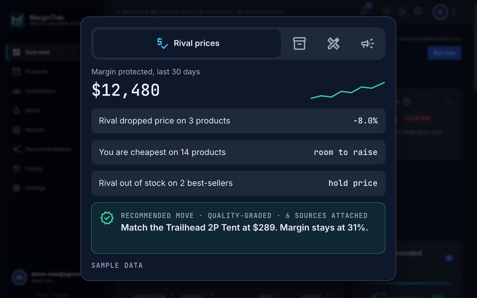 MarginTide: price intelligence that shows its evidence